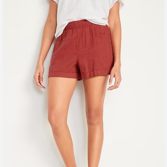 Old Navy High Waisted linen blend Shorts - Picture 1 of 4